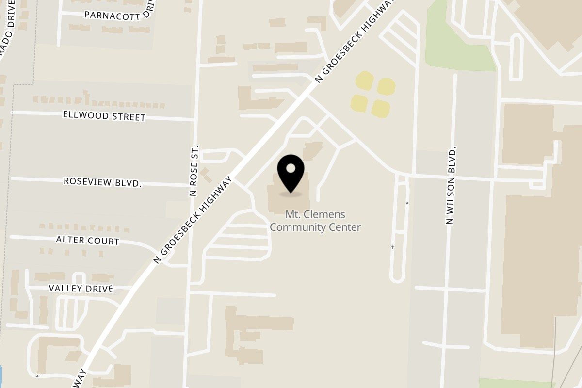 Map showing the location of Chop Detroit Mt Clemens on 200 N Groesbeck Hwy in Mt Clemens